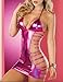CHYEA Sexy Lingerie Women Sexy Underwear Teddy Deep V Bodysuit Ceinture Fun Pajamas Bodysuit Outfits Nightgown,Purple