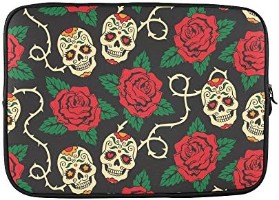 SLsenD Custom Mexican Skulls With Rose Water Resistant Computer Bag Laptop Sleeve Notebook Case Cover 13 13.3 inch