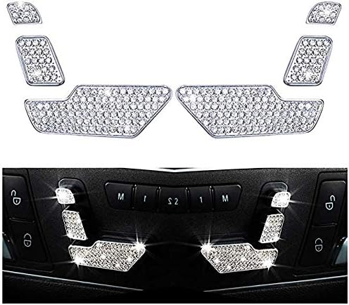 Catland メルセデス ベンツ Benz シート 調整 スイッチ ボタン カバー ラインストーン 亜鉛合金 C E Cla Gla Gle クラス Class メルセデスベンツ W4 W212 C117 X156 Mercedes Benz かっこいい おしゃれ インテリア デコレーション シルバー 6個セット B07zhb6qs1