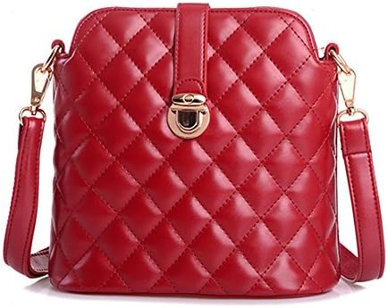 Eyedow Kingdom Fashion Classic Elegant Women Girl Bag PU Leather Black Diamond Rhombus Pattern Plaid Quilted Handbag Messenger Shoulder Bag