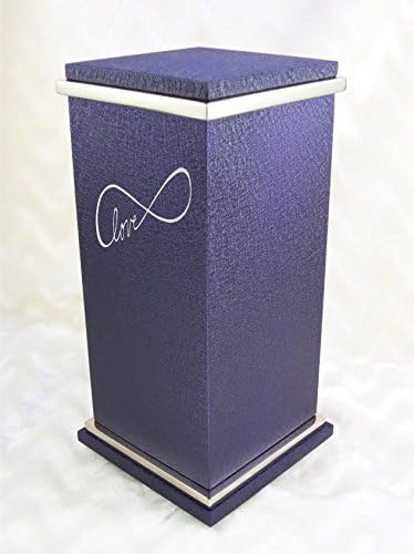 PERSONALIZED Custom Engraved Infinite Love Cremation Urn Vault by Amaranthine Urns, made in the USA, Peyton RG Painted Silver (up to 250 lbs living weight) (Gloss Black Onyx)
