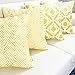 Slow Cow Embroidery Cushion Covers Yellow Throw Pillow Covers 18x18 Inches, Set of 2