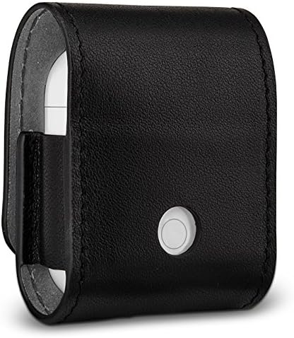 StilGut Case Made of Leather Compatible with Apple AirPods, Black Nappa - Image 3