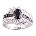 Psiroy Women's 925 Sterling Silver 1.5ct Black Spinel Filled Ring