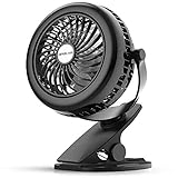 OPOLAR Battery Clip on Fan, Powered by USB or 2200mAh Rechargeable Battery, 360 Adjustable Wind, Personal Clip or Desk Fan with 3 Speeds, Multi Versatile for Office, Car, Baby Stroller and Outdoor