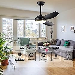 Duckbeer 46" Modern Ceiling Fans with Lights and