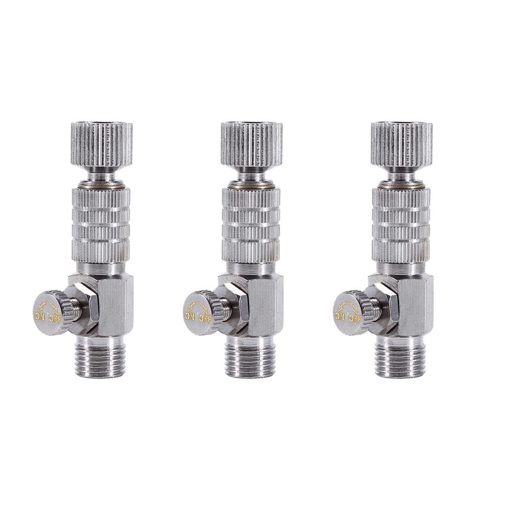 3 Pack Airbrush Quick Disconnect Coupler, Air Hose Adaptor 1/8" Fitting Coupling Kit with Adjustment Control Valve for Air Compressor Airbrush Hose