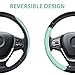 Elantrip Auto Reversible Leather Steering Wheel Cover Mint 14 1/2 to 15 inch for Car