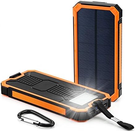 TAVLAR Waterproof 300000mAh Portable Solar Charger Dual USB Battery Power Bank (Orange)