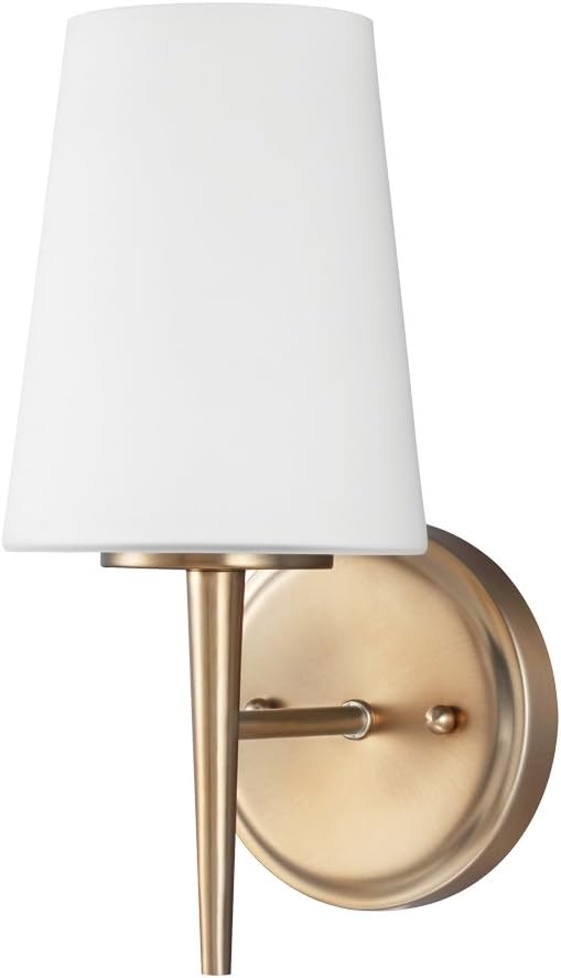 Sea Gull Lighting Driscoll One Light Wall / Bath Sconce Vanity Style Lights, Satin Bronze Finish