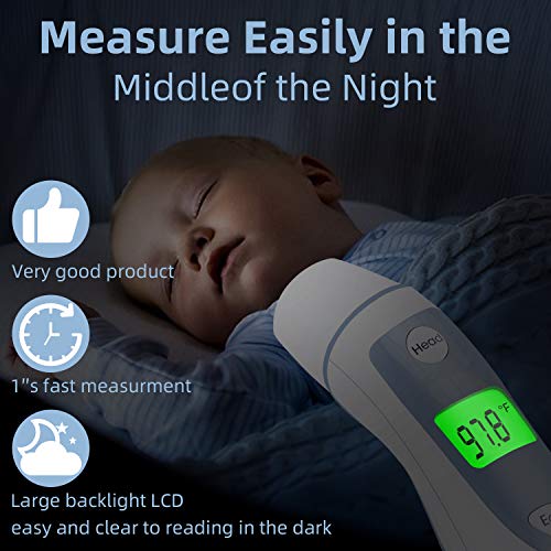 Baby Thermometer, Digital Medical Forehead and Ear Thermometer for Fever, LPOW Instant Accurate Reading Infant Infrared Temporal Thermometer for Toddlers, Kids and Adults