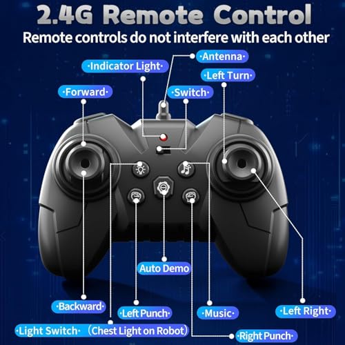 2-Pack Remote Control Fighting Robot Battle Bots Toys with Sounds & Lights - Soccer Game Mode, Suitable for Adults & Kids Ages 6 7 8 9 10 11 12+, Ideal Christmas/Birthday Gift for Boys