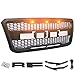 Motorshive Grill for Ford F150 2004 2005 2006 2007 2008 Raptor Style Front Grille 3 Amber LED Lights Matte Black