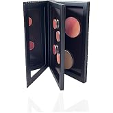 Large Double Layer Book Shape Empty Magnetic Eyeshadow Makeup Palette with Mirror and 20pcs Adhesive Stickers, Sliver Stars C