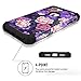 Hocase iPhone 8 Plus Case, iPhone 7 Plus Case, Heavy Duty Shockproof Protection Hard Plastic+Silicone Rubber Hybrid Protective Case for iPhone 7 Plus/iPhone 8 Plus - Voilet Flowers/Black