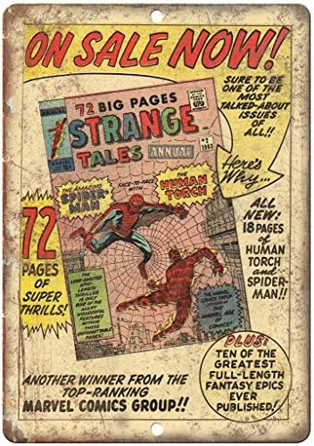 NGDR Tin sign 8x12 inches Spider-Man Human Torch Marvel Comic Reproduction Metal Sign J128