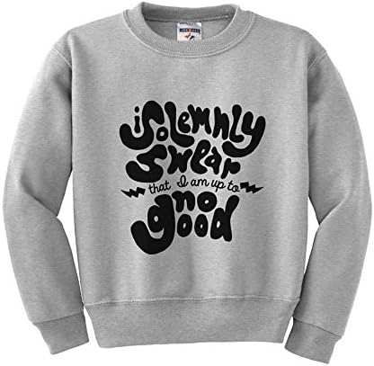 TATY Kids I Solemnly Swear That I Am Up To No Good Youth Kids Sweatshirt Large Grey