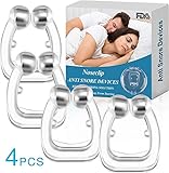 Belesion Anti Snoring Devices Silicone Magnetic Nose Clip Snoring Solution Clip Tools Professional Comfortable Relieve Snore Sleep Sleeping Aid (4 Pack)