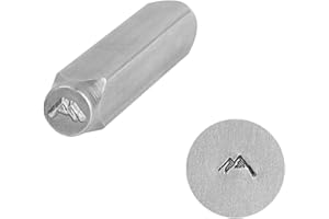 BESTNULE Metal Design Stamps Punch Stamping Tool, Hard Carbon Steel Tools to Stamp or Punch Metal, Jewelry, Clay, Leather, Wood (Mountain Peak 1)