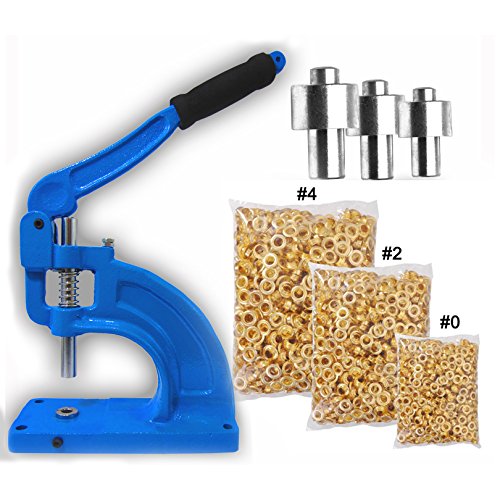 Hand Press Grommet Machine 900 Grommets & 3 Dies #0 #2 #4 Starter Kit Banner NEW
