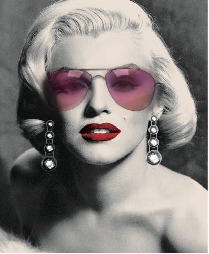 Official Radio Days ULTIMATE Marilyn Monroe 16"x20"Canvas Portrait WITH Light-Up LED Lights on Aviators