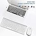 Wireless Keyboard and Mouse, FENIFOX USB Ergonomic Compact Whisper Quiet QWERTY for Mac Imac Windows PC Computer Laptop Tv (Silver and White)