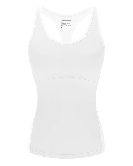 Amazon.com: Camiseta de tirantes para mujer con sujetador ...