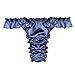 CHICTRY Men's Stain Ruffle Frilly Low Rise Thong Underwear Sissy Pouch Crossdres Panties Navy Blue X-Large(Waist31.0-56.0
