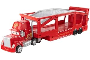 Mattel Disney Pixar Cars Mack Hauler, 13-inch Toy Transporter Truck with Ramp & Carry Storage for 12 Vehicles, Toy for Kids A