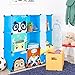 HOMFA Kid's Toy Storage Organizer, Bulk Storage 9 DIY Large Bins Closet Cabinet Display Modular, Multi-Functional Cubes for Toys, Clothes, Books etc, Cartoon Pattern Plastic