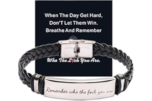 bike8 Remember Who The F*ck You Are Bracelet-Dont Let The Hard Days Win Bracelet for Women Personalized Adjustable Handmade Engraved Motivational Bracelet Inspirational Jewelry