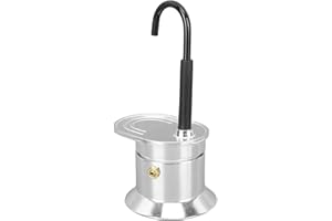 Dioche Single Tube Pot Moca Pot Mini Maker 1 Cup 50ML Aluminum Alloy Spout Stovetop Italian Coffee Maker for Outdoor Parties 