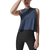 Mippo Crop Tops for Women Womens Workout Tops Flowy Cropped Tank Tops Athletic Shirts