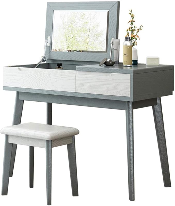 Compact Vanity Table Set Dresser Modern Minimalist Makeup Table With