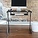Walker Edison Modern Small Metal and Glass Computer Gaming with Under Desk Keyboard Tray Black Home Office Desk, 31 inch