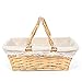 Wicker Basket Gift Baskets Empty Willow Woven Picnic Basket Easter Candy Basket Storage Basket Wine Basket with Handle Egg Outdoor Camping (Little Flowers)