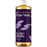 Pura Vitalia Lavender Organic Castile Soap | Body Wash & Cleanser for Face & Hands | Biodegradable, Eco-Friendly, Palm Oil Free, Vegan & Gentle | Made with 6 Natural Ingredients - 32 oz