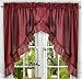 Ellis Curtain Stacey Sheer 56-by-45 Tailored Tier Pair Curtains, Merlot