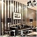 QIHANG Modern Minimalist Non-Woven Vertical Stripes Wallpaper Roll Black Gray 0.53m*10m=5.3㎡