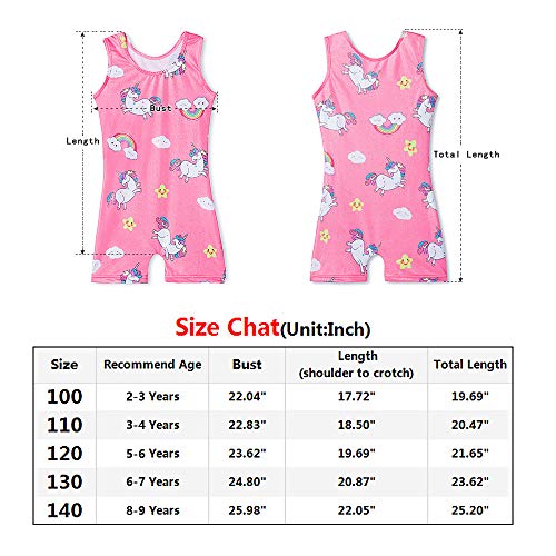 image for MYQFF Gymnastics Leotards for Girls Biketard Unitard Pink Toddler Kids