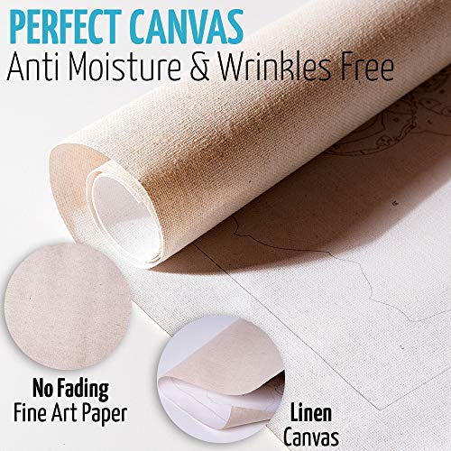Paint by Numbers for Adults On Canvas Painting Kit Rolled WrinkleFree
