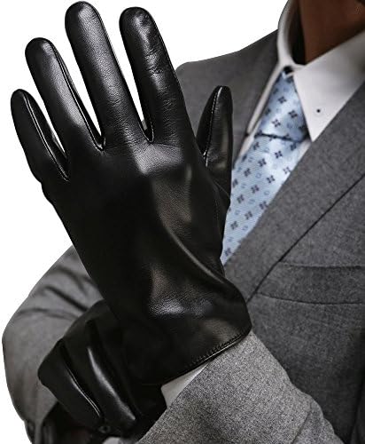 Harrm Best Luxury Winter Touchscreen Gloves Italian Nappa Leather Gloves men's Texting Driving Gloves (Cashmere Lining)