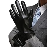 Harrms Best Luxury Touchscreen Italian Nappa Genuine Leather Gloves for men's Texting Driving Cashmere Lining