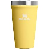 STANLEY Everyday Tumbler with Lid, 16 oz, Daffodil | Insulated Stainless Steel Cup | Press Fit Slider Lid | Iced Drinks with Sweat-Free Exterior | Silicone Bottom | BPA-Free