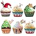 250 Pack Christmas Party Supplies Standard Paper Cupcake Liners Holders Toppers Wrappers Disposable Baking Cups Muffin Liners for Christmas Party Decoration