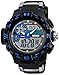 FANMIS Men's Military Digital Wrist Watches Multi-Function 50M Waterproof Dual Time Countdown Alarm Stopwatch Sports Watch (S Blue)