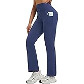baleaf Women's Fleece Lined Warm Pants Thermal Winter Yoga Pants with Pockets Water Resistant Insulated Bootcut Flare