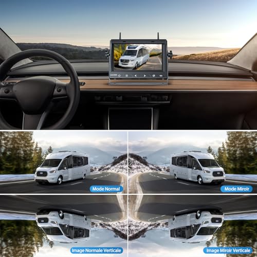 VASTEND Solar Wireless Backup Camera, 10000 mAh Rechargeable Battery Magnetic Camera with 7 Inch Monitor, 170° Wide Angle, DIY Installation, for Trucks, Campers, Caravans