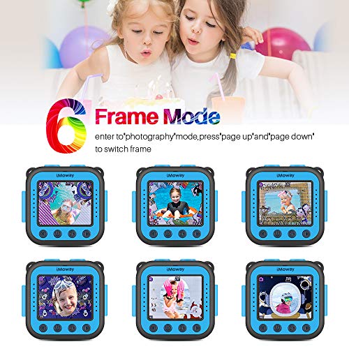 Kids Camera, iMoway Waterproof Video Cameras for Kids HD 1080P Kids Digital Cameras Camcorder with 16GB Memory Card and Card Reader (Blue) - Thumbnail 4