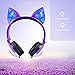 Esonstyle Kids Headphones Over Ear with LED Glowing Cat Ears,Safe Wired Kids Headsets 85dB Volume Limited, Food Grade Silicone, 3.5mm Aux Jack, Cat-Inspired Purple Headphones for Girls (Purple)thumb 3